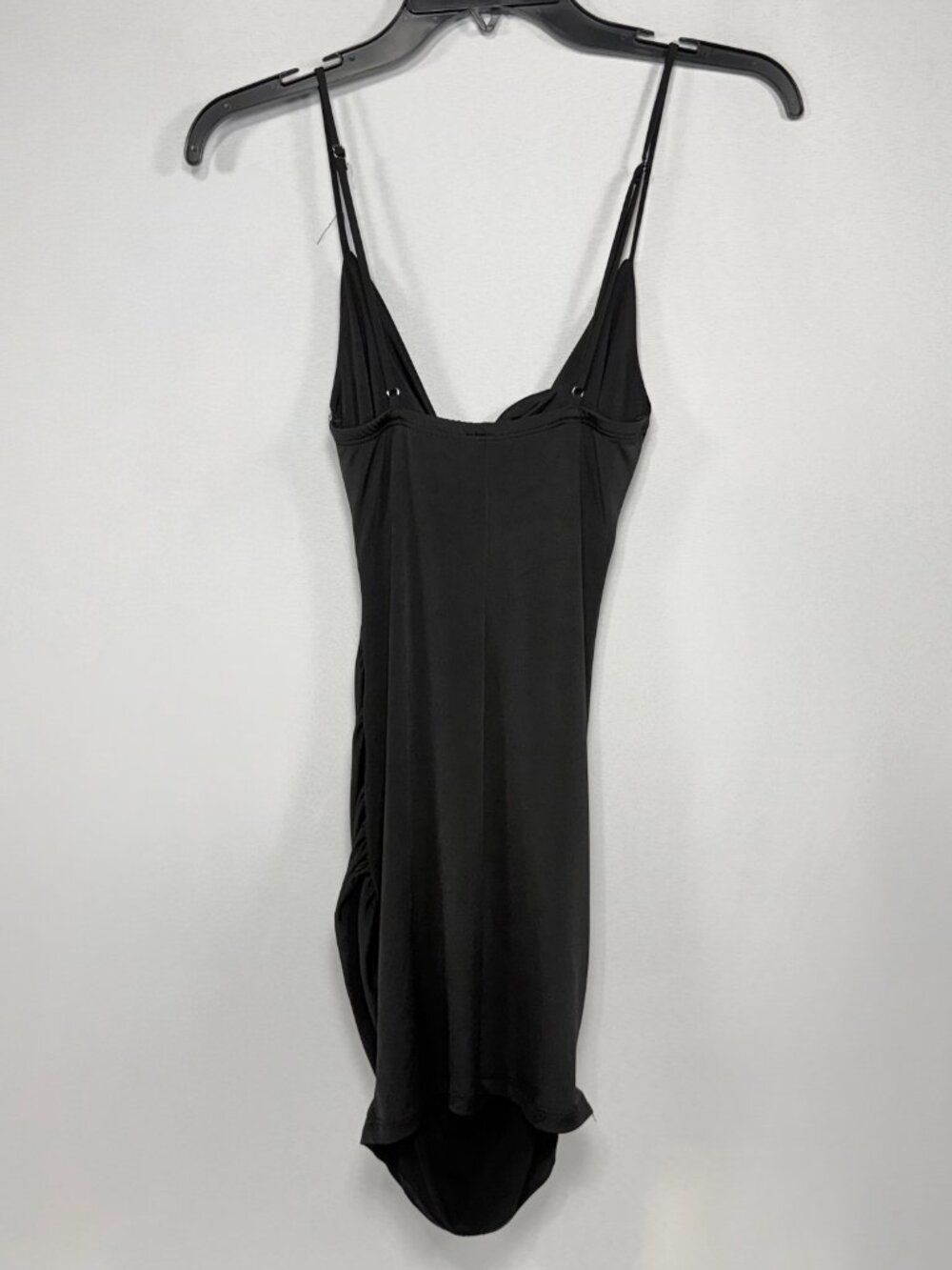 Draped Knot Cutout Lucy in the Sky Black Polyester Mini Dress Size XS - Picture 4 of 9